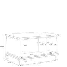 Couchtisch >TRONDHEIM< in Artisan Eiche / Schwarz Eiche  - 80x44,6x55cm (BxHxT)