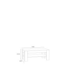 Couchtisch >KILLARNEY< in Mauvella Eiche  - 110x45,5x60cm (BxHxT)