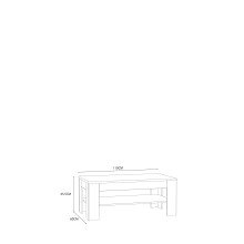 Couchtisch >KILLARNEY< in Mauvella Eiche  - 110x45,5x60cm (BxHxT)