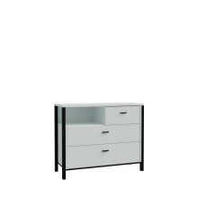 Schubkastenkommode >HIGH ROCK< in Secret grey  - 104,8x85,1x40,2cm (BxHxT)
