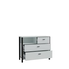 Schubkastenkommode >HIGH ROCK< in Secret grey  - 104,8x85,1x40,2cm (BxHxT)
