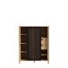 Highboard >JYTANA< in Mauvella Eiche   - 103,4x129,9x40,2cm (BxHxT)
