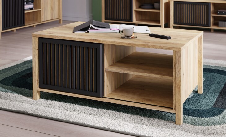 Couchtisch >JYTANA< in Mauvella Eiche   - 105,5x49,9x65,2cm (BxHxT)