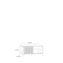 Couchtisch >JYTANA< in Mauvella Eiche   - 105,5x49,9x65,2cm (BxHxT)