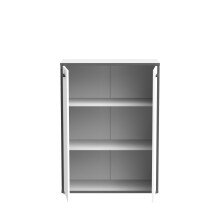 Kommode >KEFLAVIK< in Weiss / Uni Wolfram Grau  - 84,5x115,1x41,5cm (BxHxT)