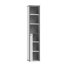 Standregal >KEFLAVIK< in Weiss / Uni Wolfram Grau  - 44,8x226,4x41,5cm (BxHxT)