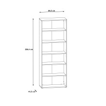 Standregal >KEFLAVIK< in Weiss / Uni Wolfram Grau  - 84,5x226,5x41,5cm (BxHxT)