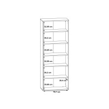 Standregal >KEFLAVIK< in Weiss / Uni Wolfram Grau  - 84,5x226,5x41,5cm (BxHxT)
