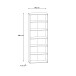 Standregal >KEFLAVIK< in Weiss / Uni Wolfram Grau  - 84,5x226,5x41,5cm (BxHxT)