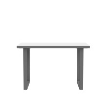 Schreibtisch >KEFLAVIK< in Weiß, Grau - 120x74,1x75cm (BxHxT)