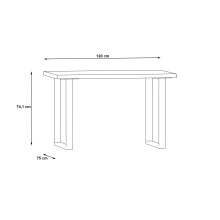 Schreibtisch >KEFLAVIK< in Weiß, Grau - 120x74,1x75cm (BxHxT)