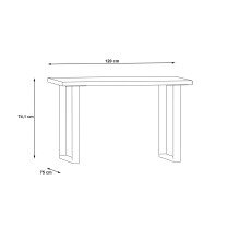 Schreibtisch >KEFLAVIK< in Weiß, Grau - 120x74,1x75cm (BxHxT)