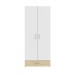 Kleiderschrank >ECONOBOX< in Weiss / Puccini Eiche  - 79,7x190,5x54,4cm (BxHxT)