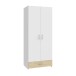 Kleiderschrank >ECONOBOX< in Weiss / Puccini Eiche  - 79,7x190,5x54,4cm (BxHxT)