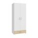 Kleiderschrank >ECONOBOX< in Weiss / Puccini Eiche  - 79,7x190,5x54,4cm (BxHxT)
