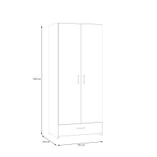 Kleiderschrank >ECONOBOX< in weiß - 79,7x190,5x54,4cm (BxHxT)