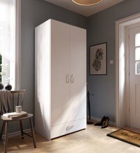 Kleiderschrank >ECONOBOX< in weiß -...