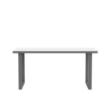 Schreibtisch >KEFLAVIK< in Weiß, Grau - 160x74,1x75cm (BxHxT)