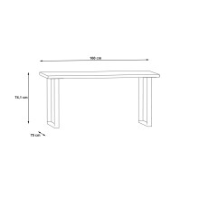 Schreibtisch >KEFLAVIK< in Weiß, Grau - 160x74,1x75cm (BxHxT)