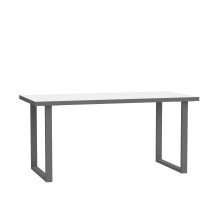 Schreibtisch >KEFLAVIK< in Weiß, Grau - 160x74,1x75cm (BxHxT)