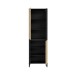 Drehtürenschrank >QUAYLE< in Mauvella Eiche, Schwarz - 65,1x201,7x34,1cm (BxHxT)