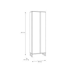 Kleiderschrank >QUAYLE< in Mauvella Eiche , Schwarz - 65,1x201,7x34,1cm (BxHxT)