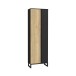 Kleiderschrank >QUAYLE< in Mauvella Eiche , Schwarz - 65,1x201,7x34,1cm (BxHxT)