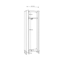 Kleiderschrank >QUAYLE< in Secret grey / Uni Wolfram grau