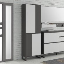 Drehtürenschrank >QUAYLE< in Secret grey / Uni...