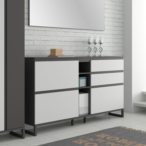 Schuhkommode >QUAYLE< in Secret grey / Uni Wolfram grau