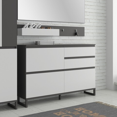 Schuhkommode >QUAYLE< in Secret grey / Uni Wolfram grau