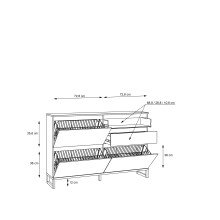 Schuhkommode >QUAYLE< in Secret grey / Uni Wolfram grau