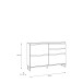 Schuhkommode >QUAYLE< in Mauvella Eiche, Schwarz   - 150,1x99,3x34,1cm (BxHxT)