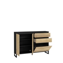 Schuhkommode >QUAYLE< in Mauvella Eiche   - 150,1x99,3x34,1cm (BxHxT)