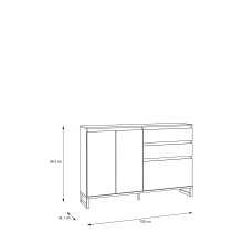 Schuhkommode >QUAYLE< in Mauvella Eiche   - 150,1x99,3x34,1cm (BxHxT)