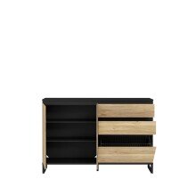 Schuhkommode >QUAYLE< in Mauvella Eiche   - 150,1x99,3x34,1cm (BxHxT)