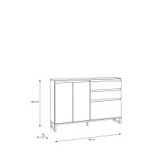 Schuhkommode >QUAYLE< in Mauvella Eiche   - 150,1x99,3x34,1cm (BxHxT)