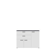 Kombikommode >SALTWATER< in Weiss / VENICE Marmor / Weiss Glanz