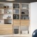 Standregal >SMARTROOM< in Weiss / Catania Eiche  - 44,4x215x42cm (BxHxT)