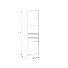 Standregal >SMARTROOM< in Weiss / Catania Eiche  - 59,4x215x42cm (BxHxT)