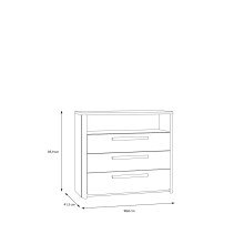 Schubkastenkommode >SURFINIO< in Grau / Catania Eiche  - 98,9x85,9x41,3 (BxHxT)