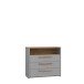 Schubkastenkommode >SURFINIO< in Grau / Catania Eiche  - 98,9x85,9x41,3 (BxHxT)