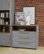 Schubkastenkommode >SURFINIO< in Grau / Catania Eiche  - 98,9x85,9x41,3 (BxHxT)