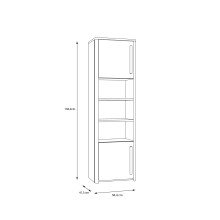 Standregal >SURFINIO< in Grau / Catania Eiche  - 58,6x194,3x41,3cm (BxHxT)