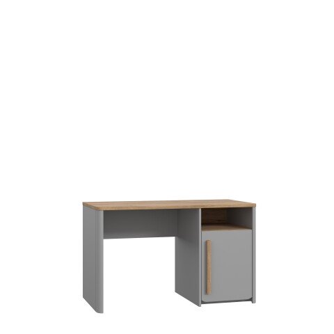 Schreibtisch >SURFINIO< in Grau / Catania Eiche  - 120x73,5x58,7cm (BxHxT)