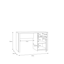 Schreibtisch >SURFINIO< in Grau / Catania Eiche  - 120x73,5x58,7cm (BxHxT)