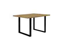 Esstisch >TABLES< in Artisan Eiche, Schwarz -...