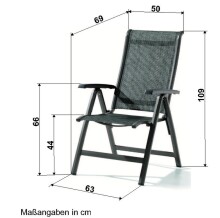 Gartenstuhl >Calvi< in Grau, Kunstfasergewebe - 69x109x63cm (BxHxT)