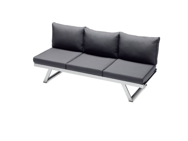 Gartenliege >Auckland< in Grau, Olefin, Polypropylen - 80x89x204cm (BxHxT)