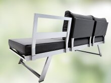 Gartenliege >Auckland< in Grau, Olefin, Polypropylen - 80x89x204cm (BxHxT)